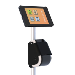 X Floor + Label iPad Stand with Integrated Brother Label Printer